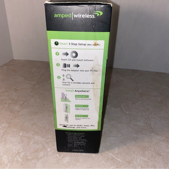 NEW Amped Wireless High Power Wireless-N 600mW Pro USB Adapter UA600EX - Picture 4 of 6